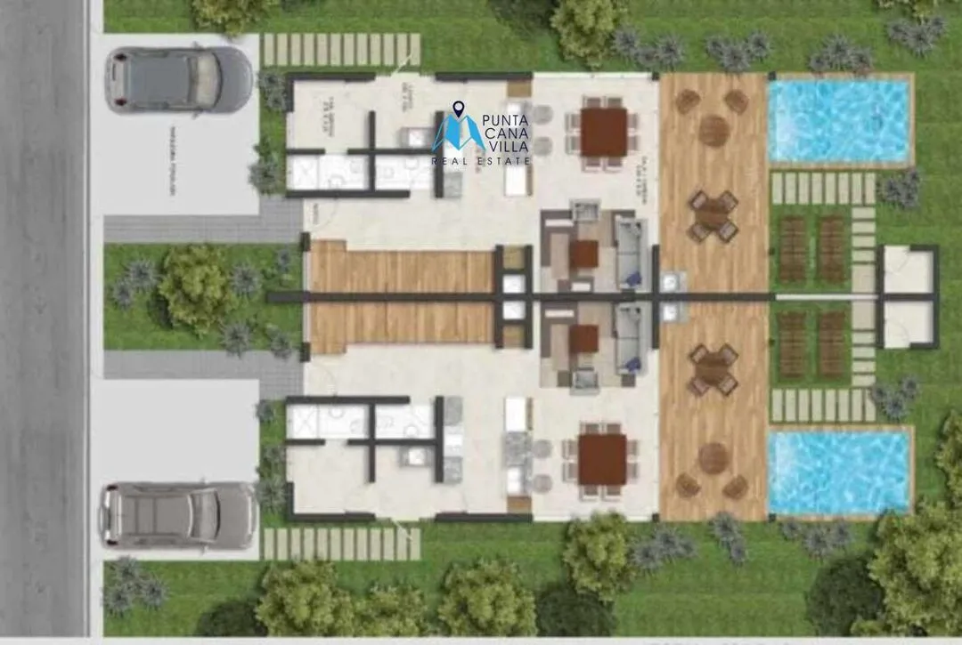 Vista Cana, Three Bedroom Duplex Villa For Sale In Bavaro, Punta Cana, Sand Village ()