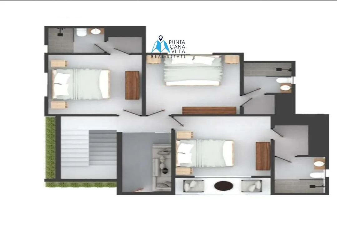 Vista Cana, Three Bedroom Duplex Villa For Sale In Bavaro, Punta Cana, Villas Naranjo ()