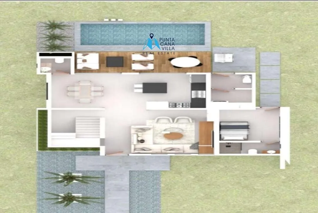 Vista Cana, Three Bedroom Duplex Villa For Sale In Bavaro, Punta Cana, Villas Naranjo ()