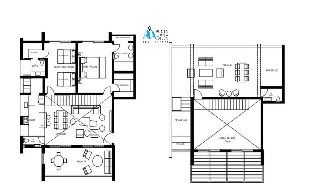 Vista Cana, Appartement-terrasse de deux chambres à vendre à Bavaro, Punta Cana