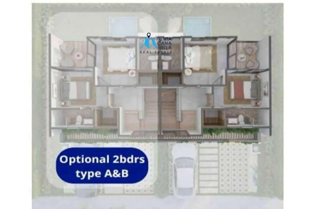 Vista Cana, three bedroom townhouse for sale in Bavaro, Punta Cana, Parque de las Canas ()