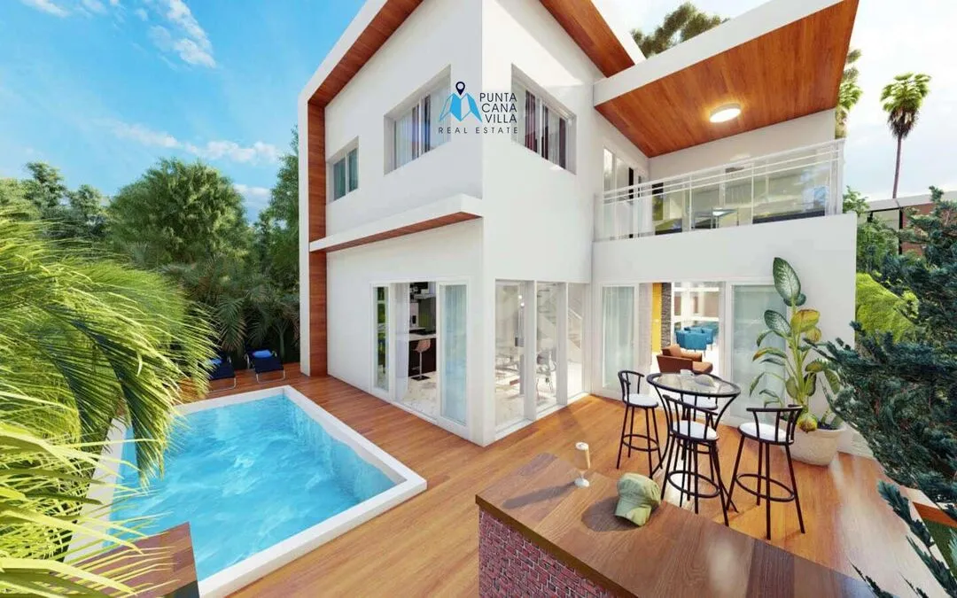 À vendre à Bavaro, une maison de trois chambres à Punta Cana, proche de toutes les commodités.