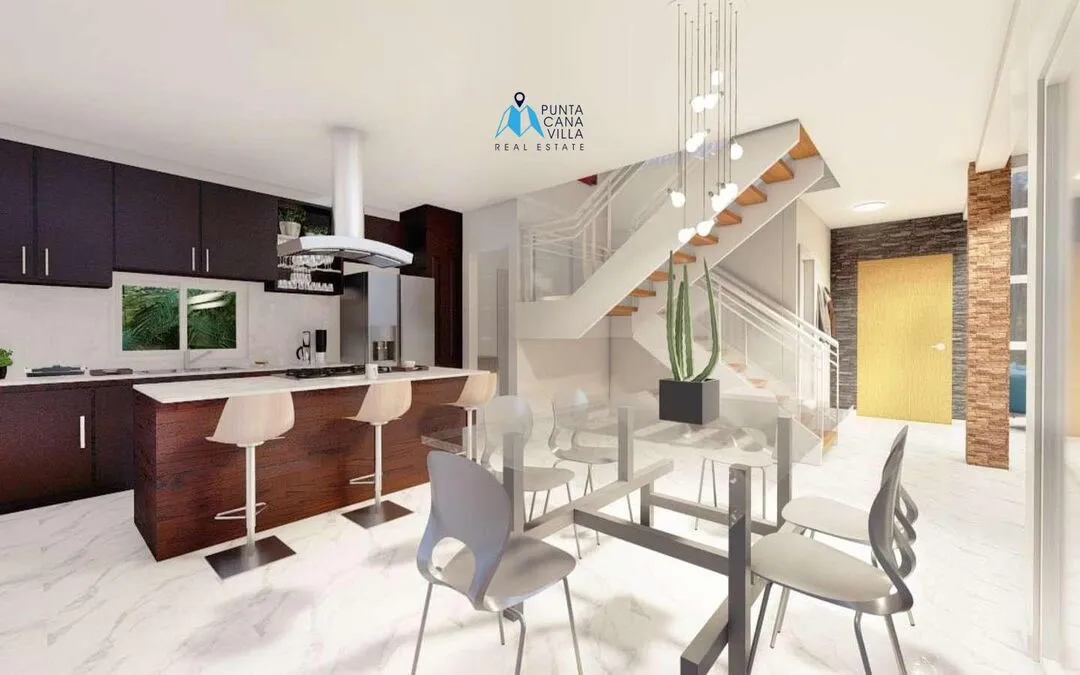 À vendre à Bavaro, une maison de trois chambres à Punta Cana, proche de toutes les commodités.