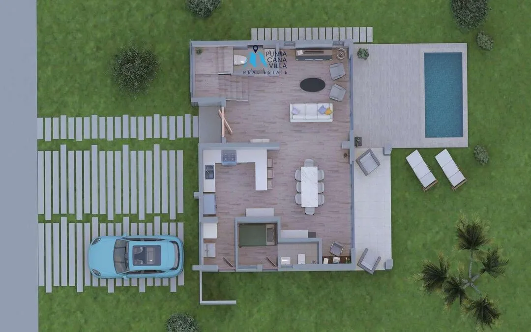 A vendre à Punta Cana, villa de trois chambres à Vista Cana