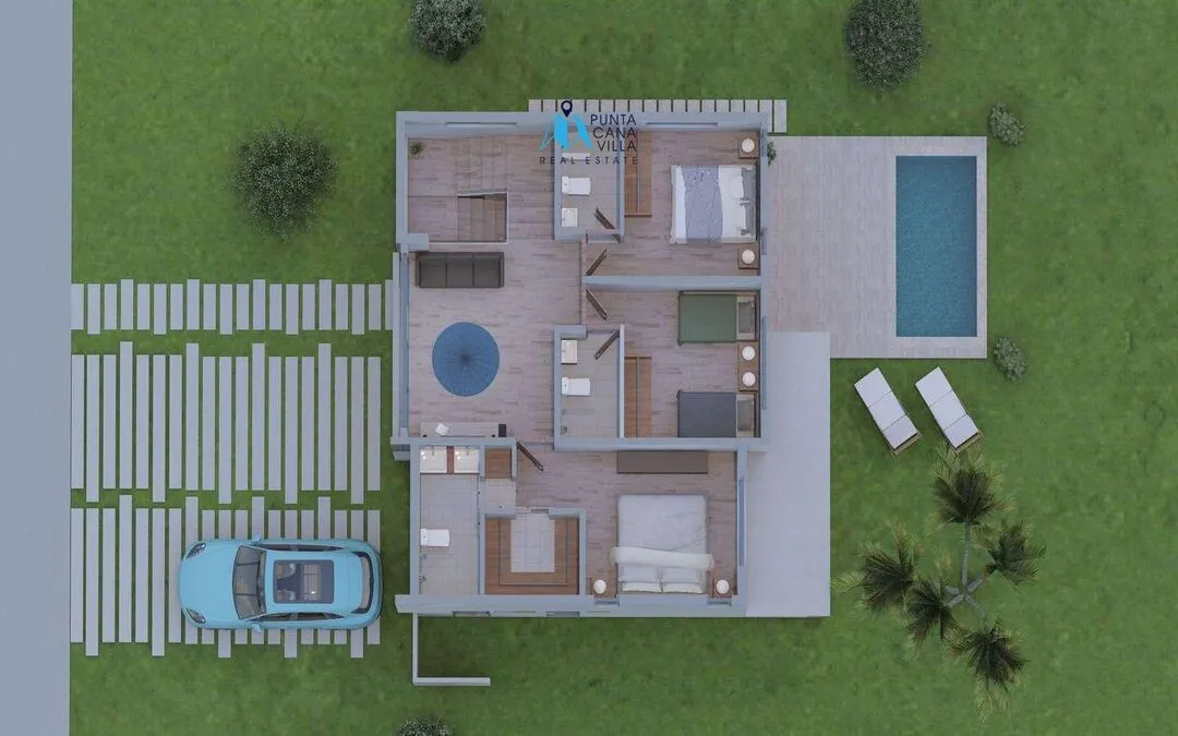 A vendre à Punta Cana, villa de trois chambres à Vista Cana