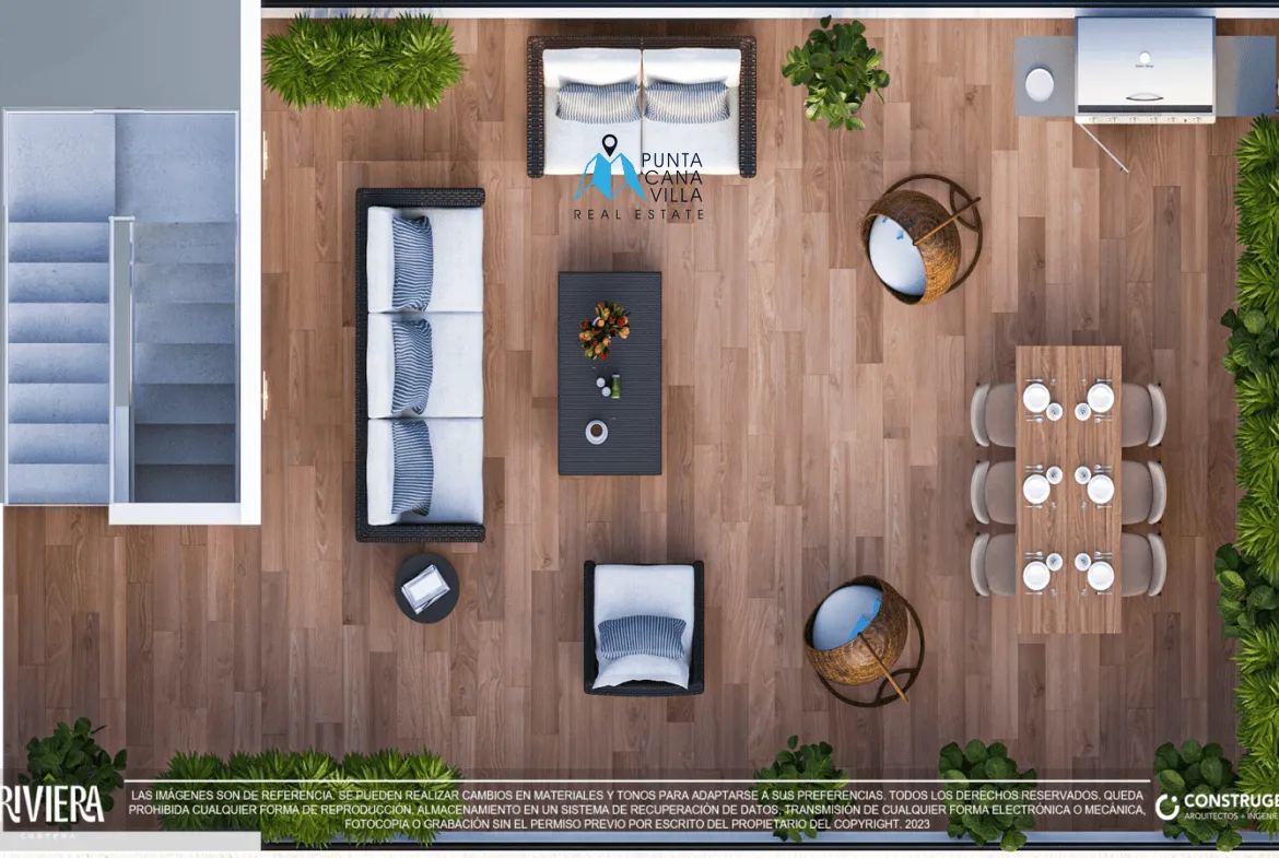 For sale in Vista Cana, one bedroom penthouse in Bavaro, Punta Cana, Riviera Costena ()