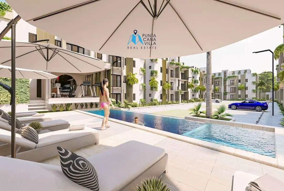 Bavaro condos for sale, one bedroom penthouse in Punta Cana with jacuzzi, Caribbean Gardens ()