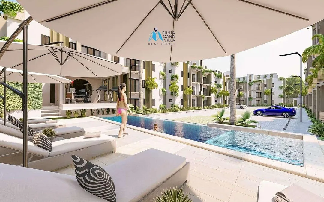 Bavaro condos for sale, one bedroom penthouse in Punta Cana with jacuzzi, Caribbean Gardens ()