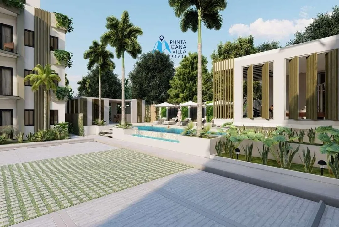 Bavaro condos for sale, one bedroom penthouse in Punta Cana with jacuzzi, Caribbean Gardens ()