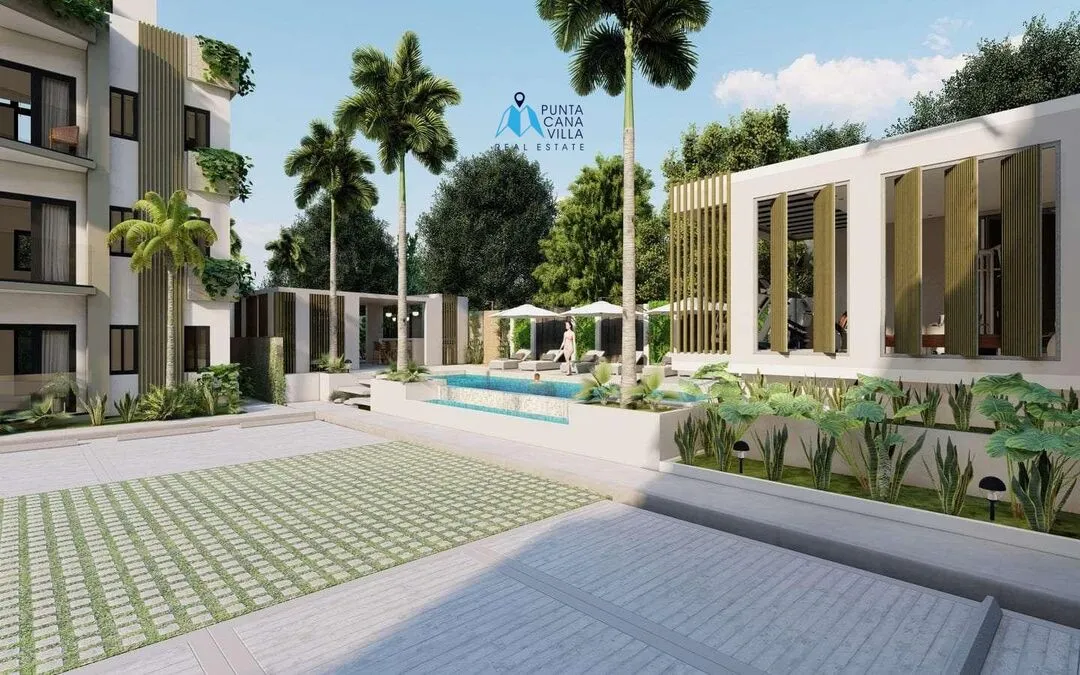 Bavaro condos for sale, one bedroom penthouse in Punta Cana with jacuzzi, Caribbean Gardens ()