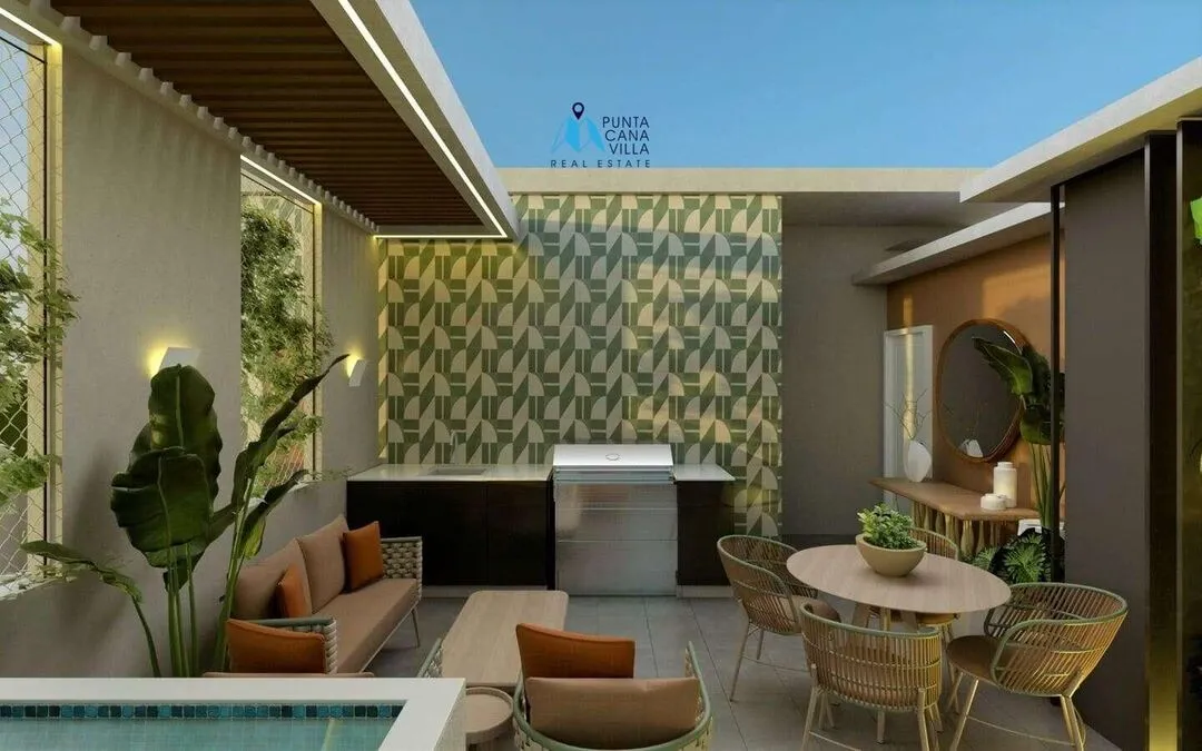 Bavaro condos for sale, one bedroom penthouse in Punta Cana with jacuzzi, Caribbean Gardens ()