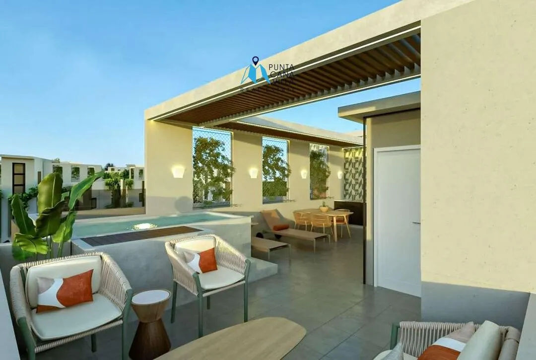 Bavaro condos for sale, one bedroom penthouse in Punta Cana with jacuzzi, Caribbean Gardens ()