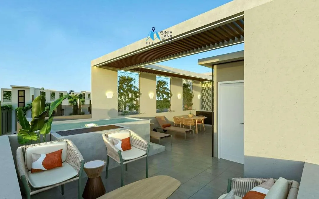 Bavaro condos for sale, one bedroom penthouse in Punta Cana with jacuzzi, Caribbean Gardens ()