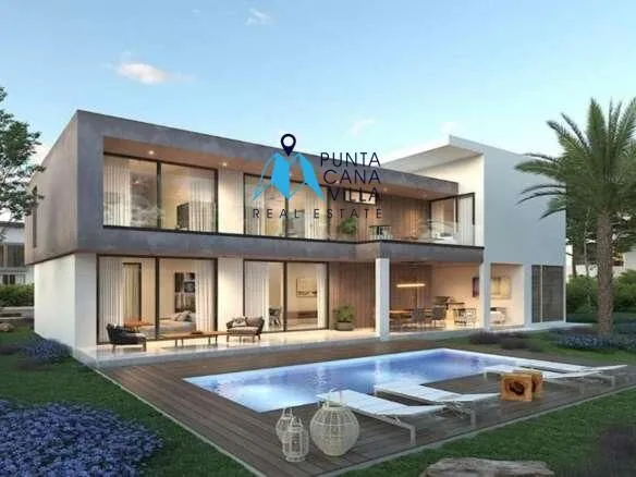 Cap cana condos for sale in Ciudad Las Canas five bedroom villa with covered terrace ()