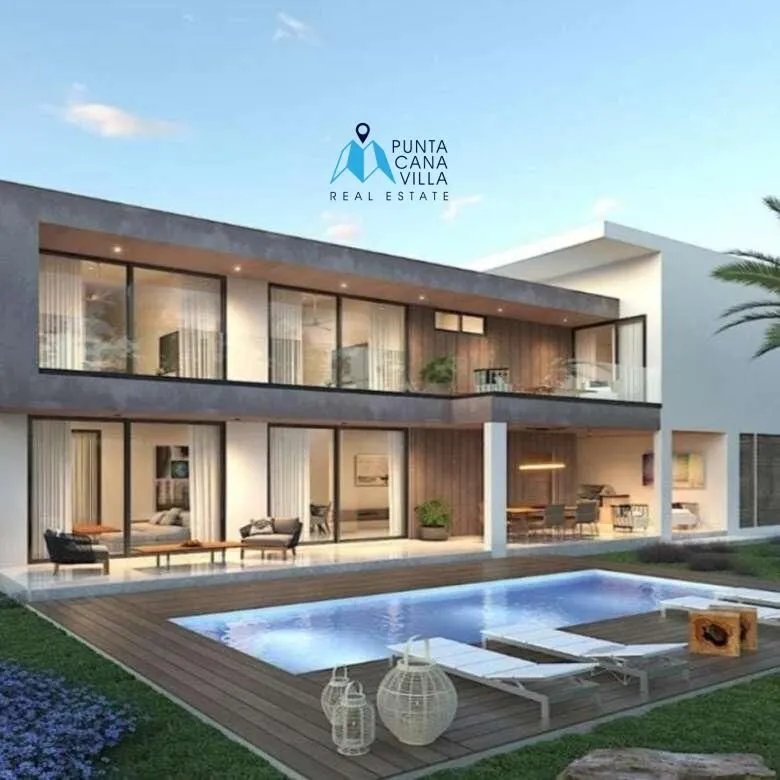 Cap cana condos for sale in Ciudad Las Canas five bedroom villa with covered terrace ()