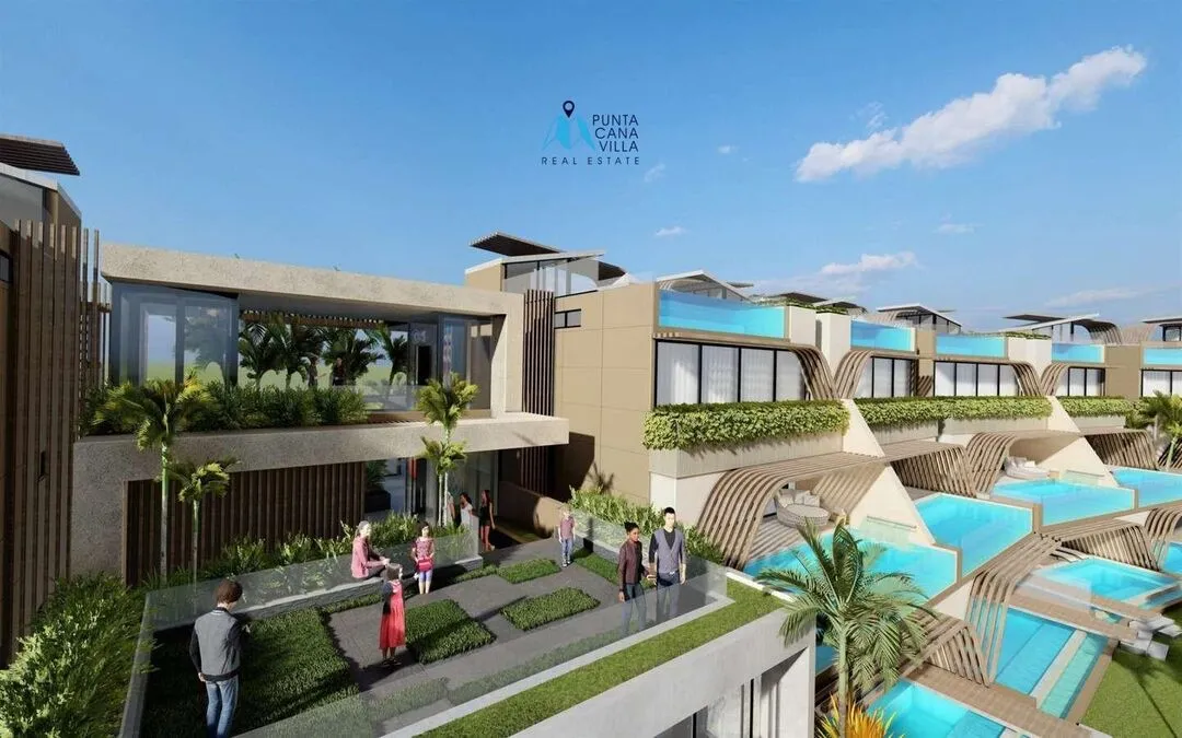 Las Iguanas Cap Cana, à vendre, penthouse d’une chambre à coucher dans une communauté fermée