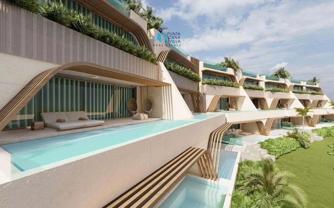 Las Iguanas Cap Cana, à vendre, penthouse d’une chambre à coucher dans une communauté fermée