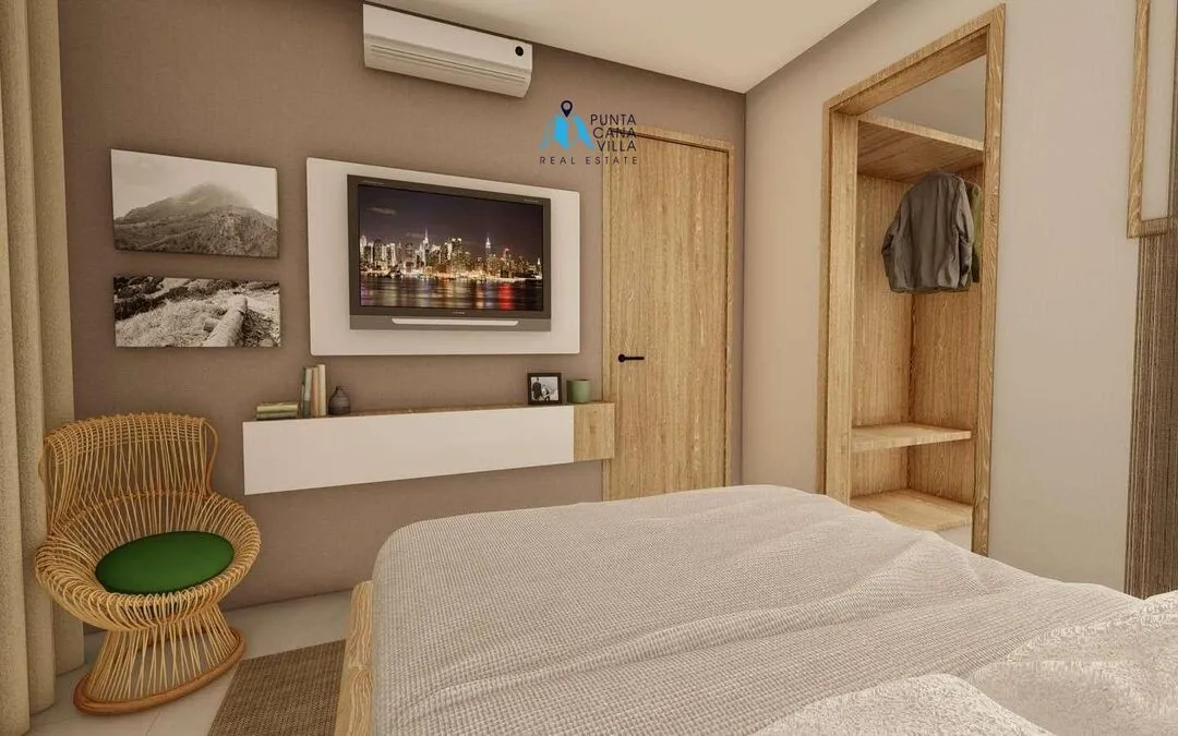 Las Iguanas Cap Cana, à vendre, penthouse d’une chambre à coucher dans une communauté fermée
