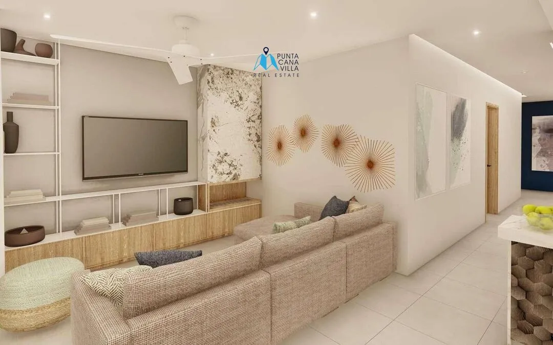 Las Iguanas Cap Cana, à vendre, penthouse d’une chambre à coucher dans une communauté fermée
