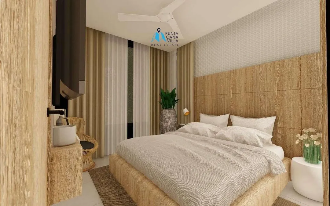 Las Iguanas Cap Cana, à vendre, penthouse d’une chambre à coucher dans une communauté fermée