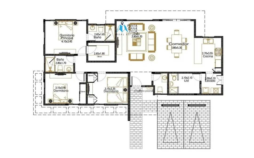 A vendre à Bavaro, villa de trois chambres à coucher à Velero at Punta Cana