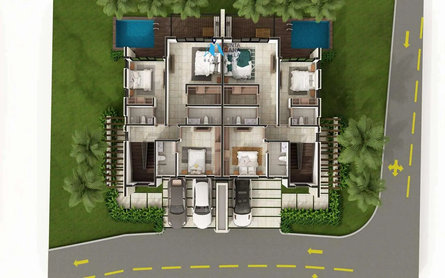 Cap Cana villas à vendre à Las Iguanas Golf Residences, Villa de trois chambres à coucher sur les rives orientales de la RD