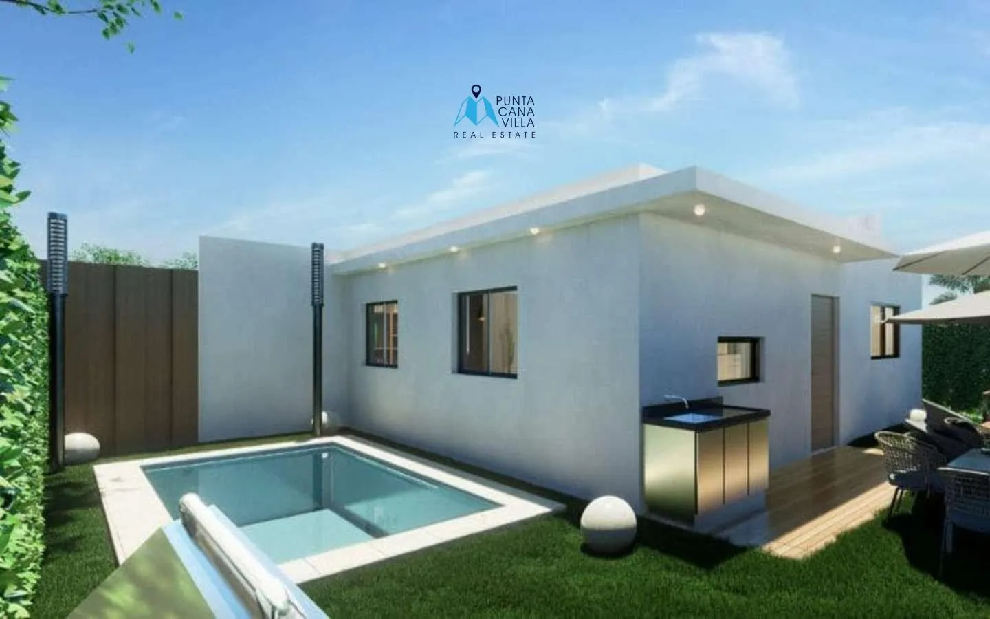 Alta Vista: Villa de tres dormitorios en venta en Punta Cana con zonas verdes