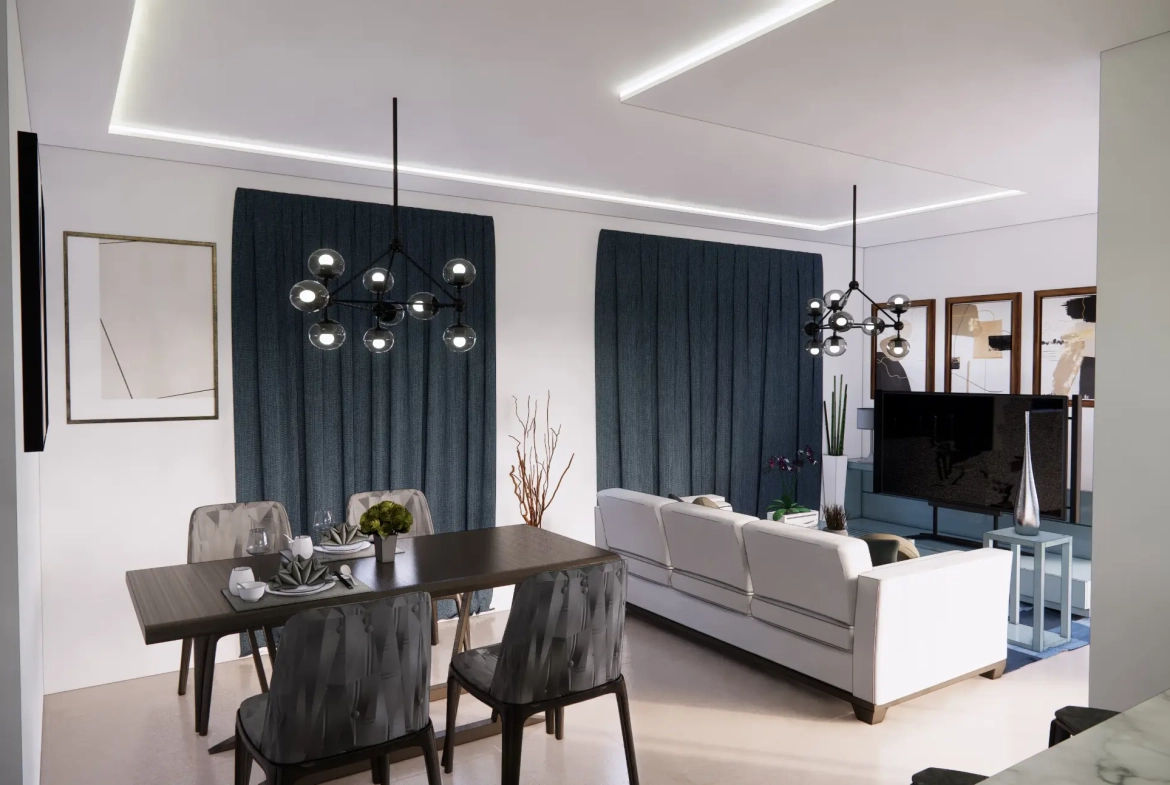 Se Vende Elegante Villa De Dos Habitaciones En Paraiso Del Rey, Punta Cana Con Zonas Verdes