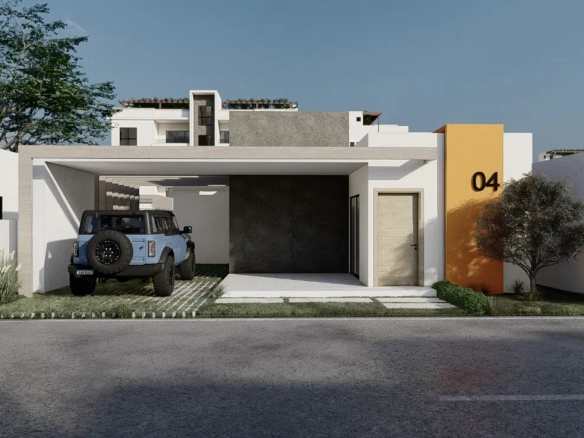 Se Vende Elegante Villa De Dos Habitaciones En Paraiso Del Rey, Punta Cana Con Zonas Verdes
