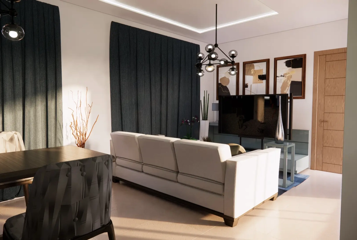 Se Vende Elegante Villa De Dos Habitaciones En Paraiso Del Rey, Punta Cana Con Zonas Verdes