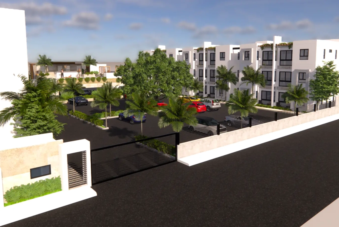 Punta Cana, apartamento de tres habitaciones en venta con vistas al parking