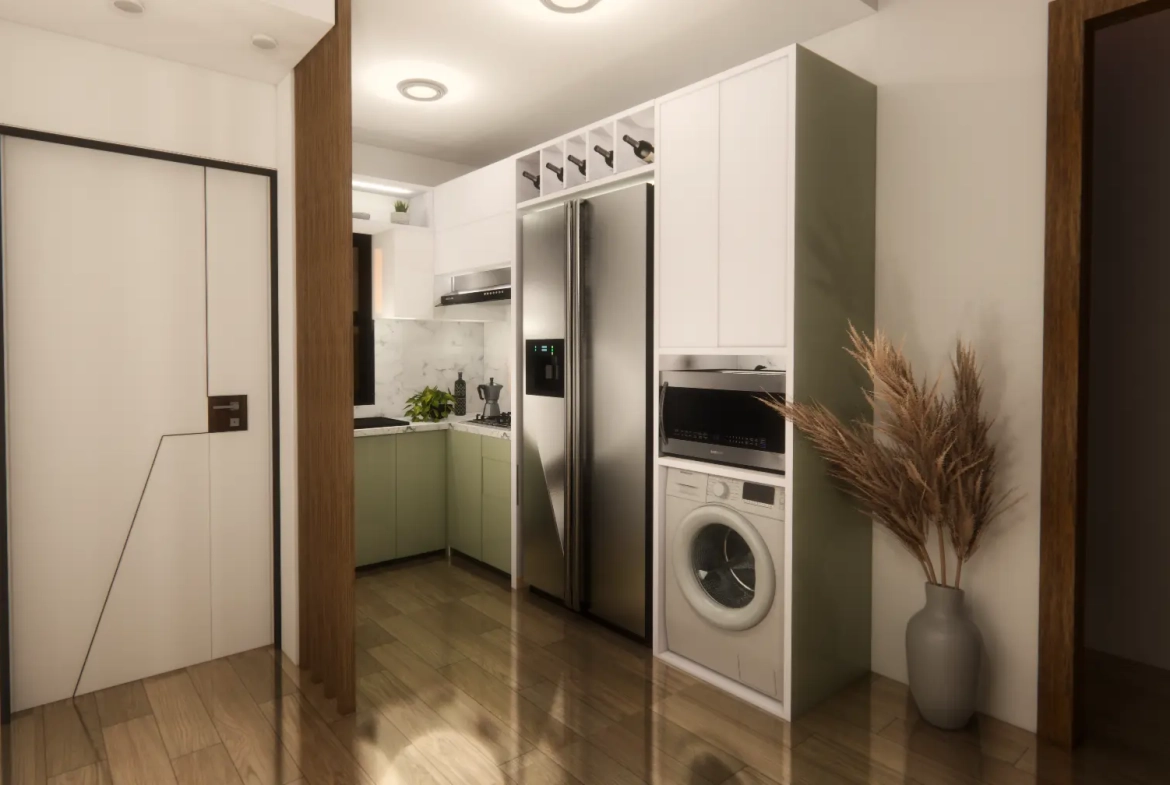 Punta Cana, apartamento de tres habitaciones en venta con vistas al parking