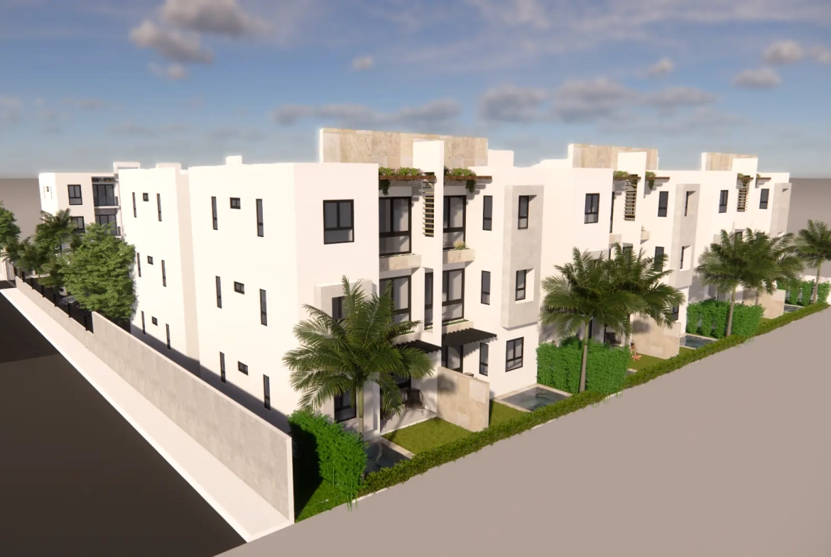 Punta Cana, apartamento de tres habitaciones en venta con vistas al parking
