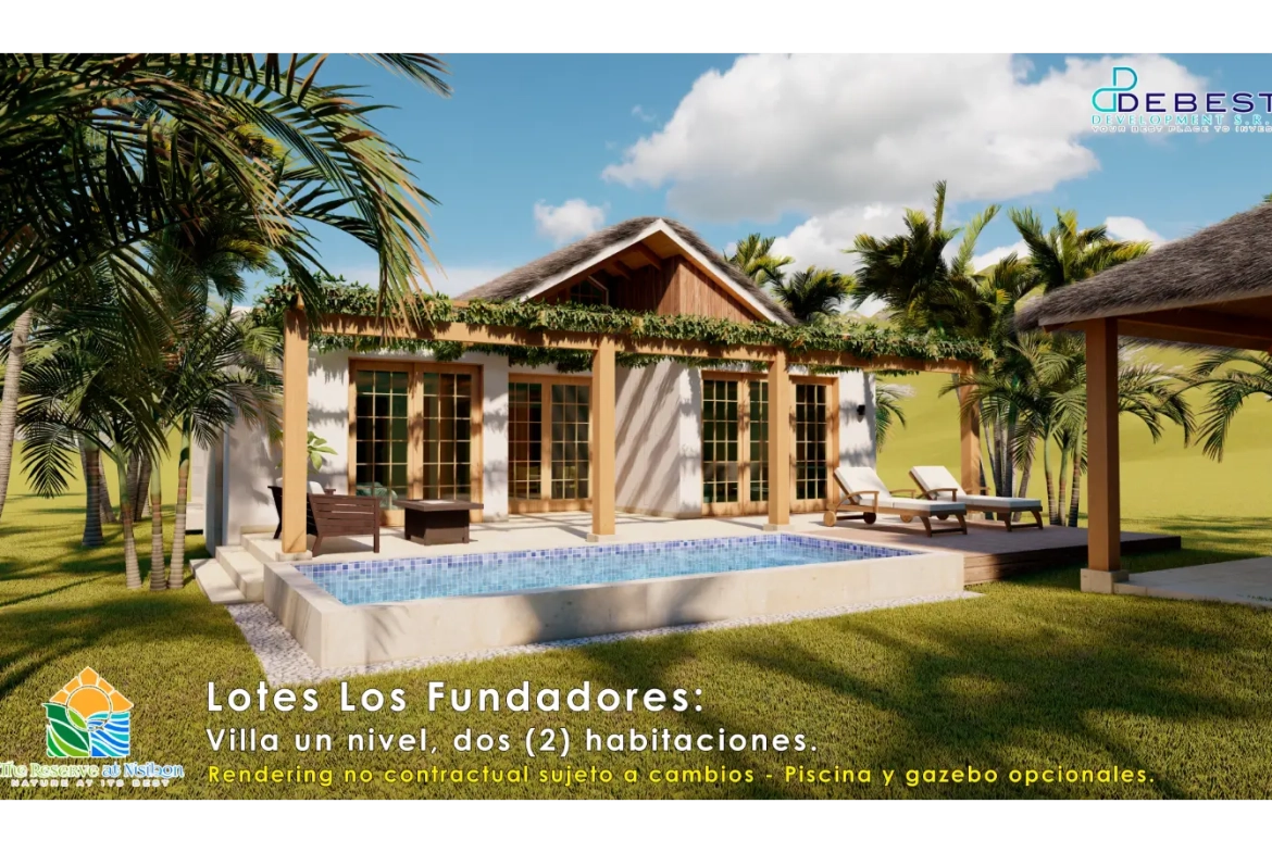 Cana Brava, Villa De Dos Habitaciones En Venta En La Reserva De Nisibon, Punta Cana