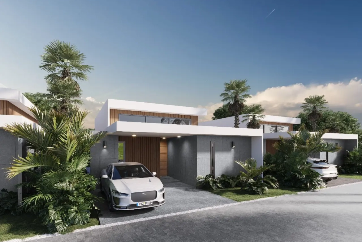 Punta Cana, Villa de tres dormitorios en venta con campo de golf y playa privada.