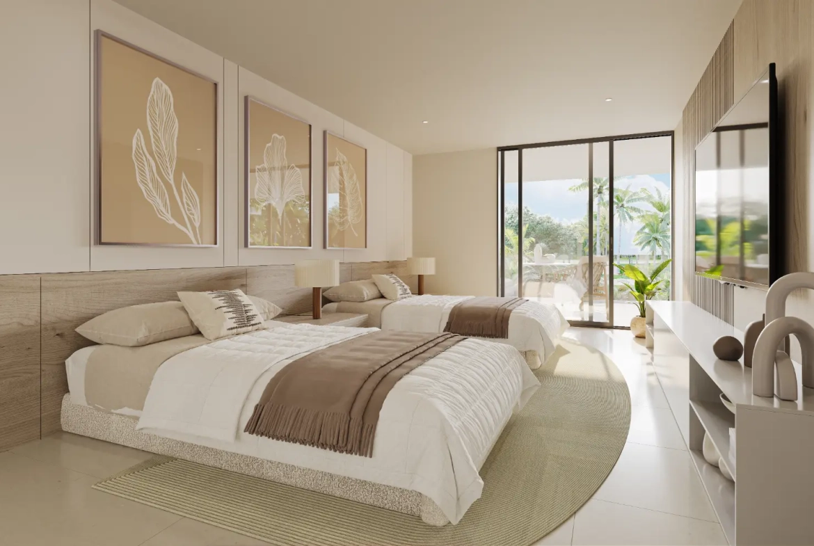 Punta Cana, Coral Lake Resort, Appartement d’une chambre à coucher à vendre à Punta Cana avec zones sportives