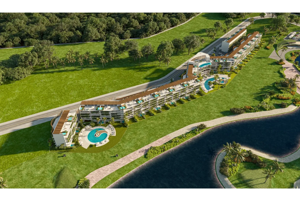 Punta Cana, Coral Lake Resort, Appartement d’une chambre à coucher à vendre à Punta Cana avec zones sportives