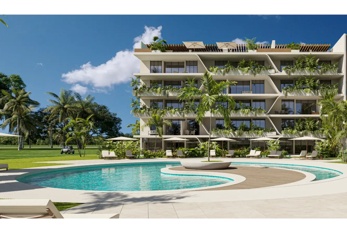Coral Lake Resort, appartement d’une chambre à vendre à Punta Cana avec vue sur le lac