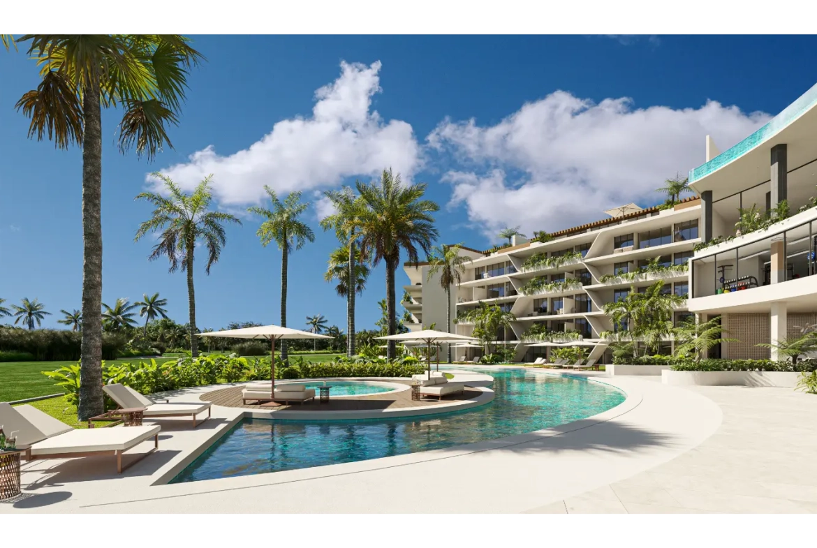 Coral Lake Resort, appartement d’une chambre à vendre à Punta Cana avec vue sur le lac