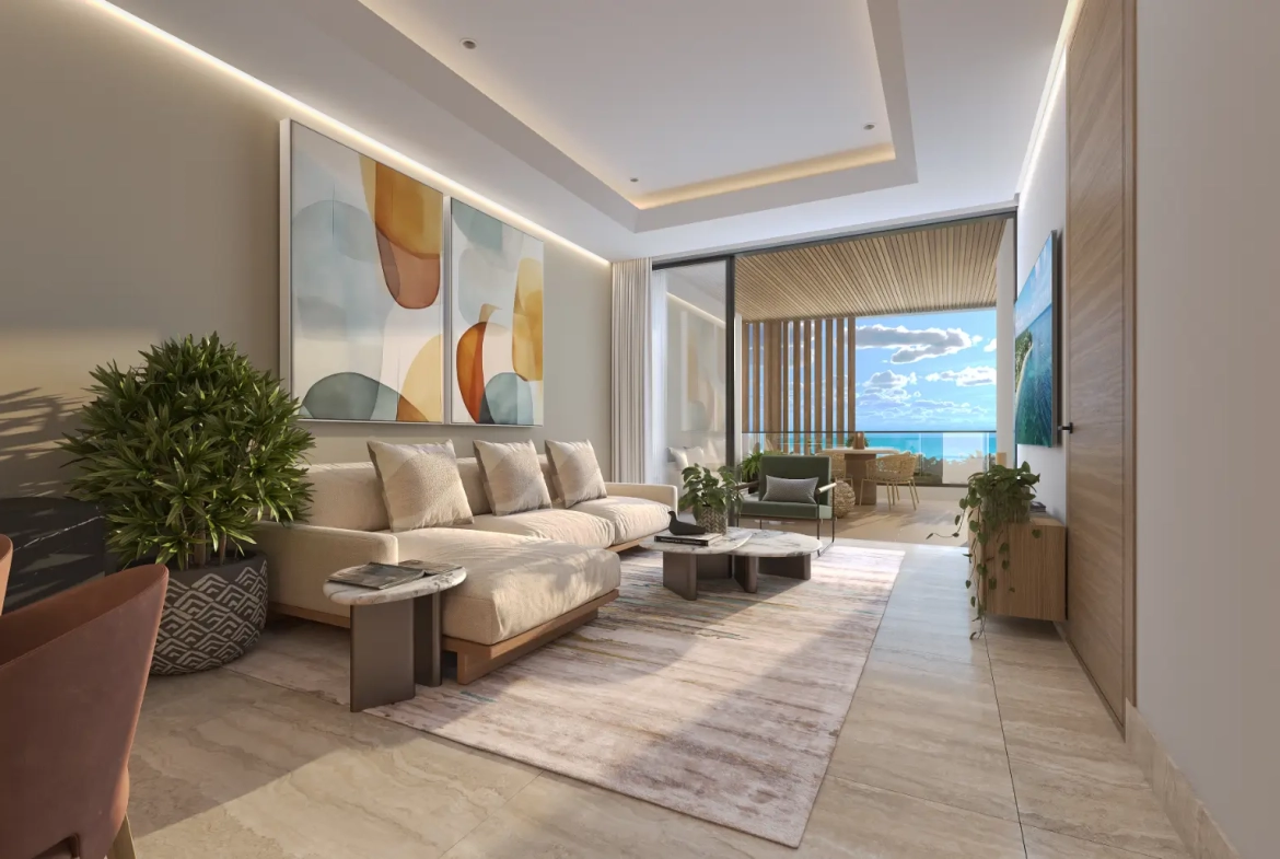 Appartement-terrasse d’une chambre à vendre à Palm Beach Residences, Las Iguanas, Cap Cana.