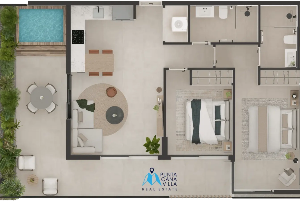 Oasis Bay, two bedroom condo for sale in Cana Bay, Punta Cana ()