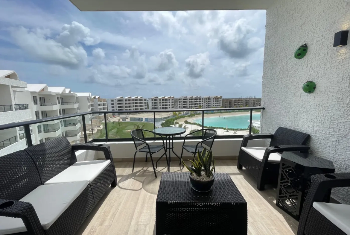 ID , The Beach, Two Bedroom Apartment For Sale In Downtown Punta Cana With Large Balcony ()