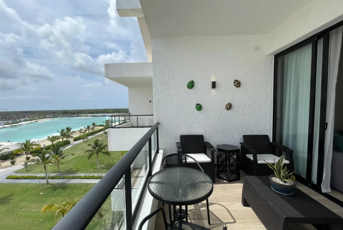 ID , The Beach, Two Bedroom Apartment For Sale In Downtown Punta Cana With Large Balcony ()