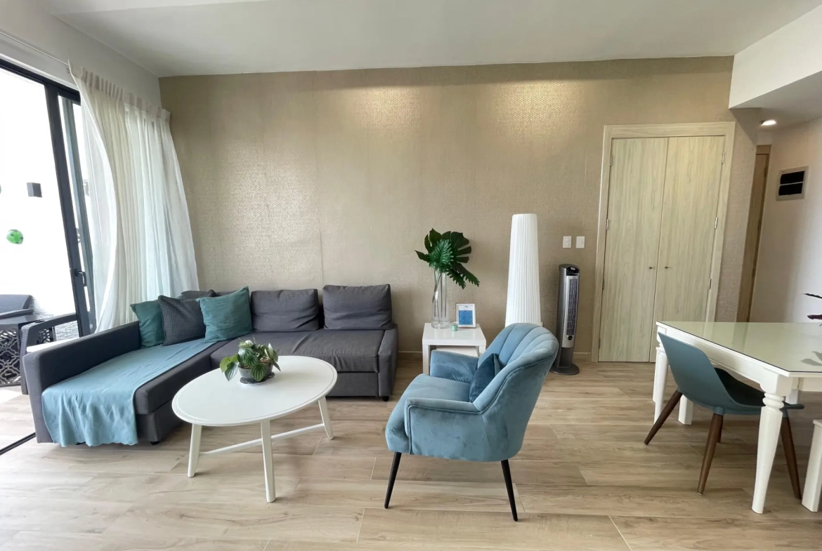 ID , The Beach, Two Bedroom Apartment For Sale In Downtown Punta Cana With Large Balcony ()