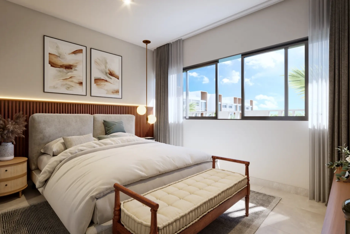 Mystiq Wave, appartement de deux chambres à vendre à White Sands, Punta Cana avec vue sur la piscine