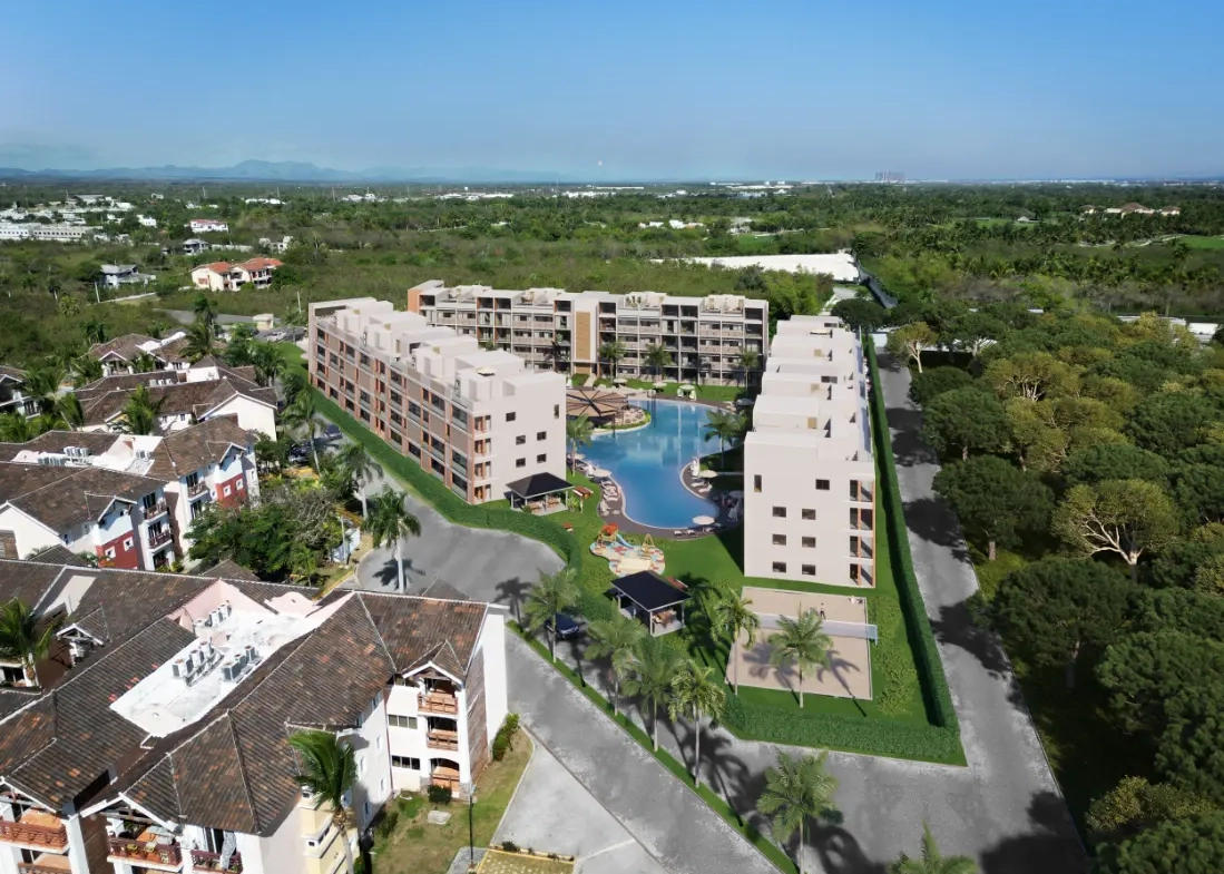 Mystiq Wave, appartement de deux chambres à vendre à White Sands, Punta Cana avec vue sur la piscine