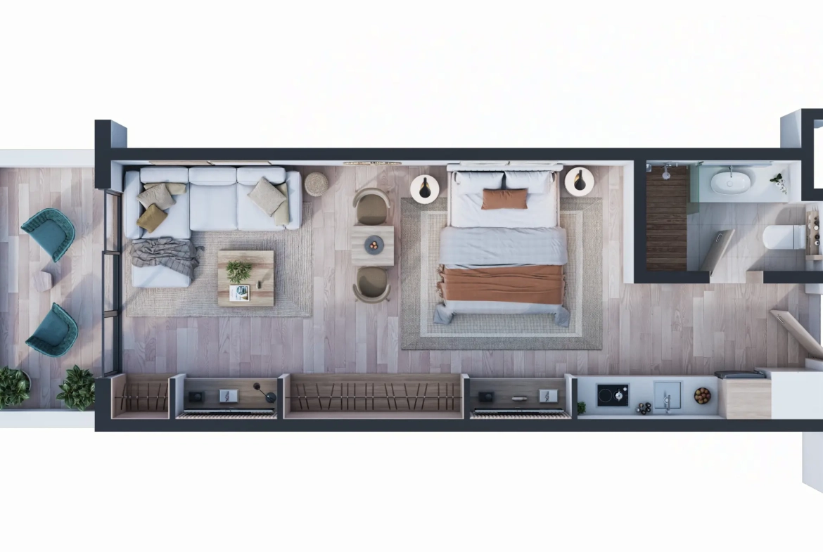 ID , One Bedroom Studio Apartment For Sale In City Place at Punta Cana ()