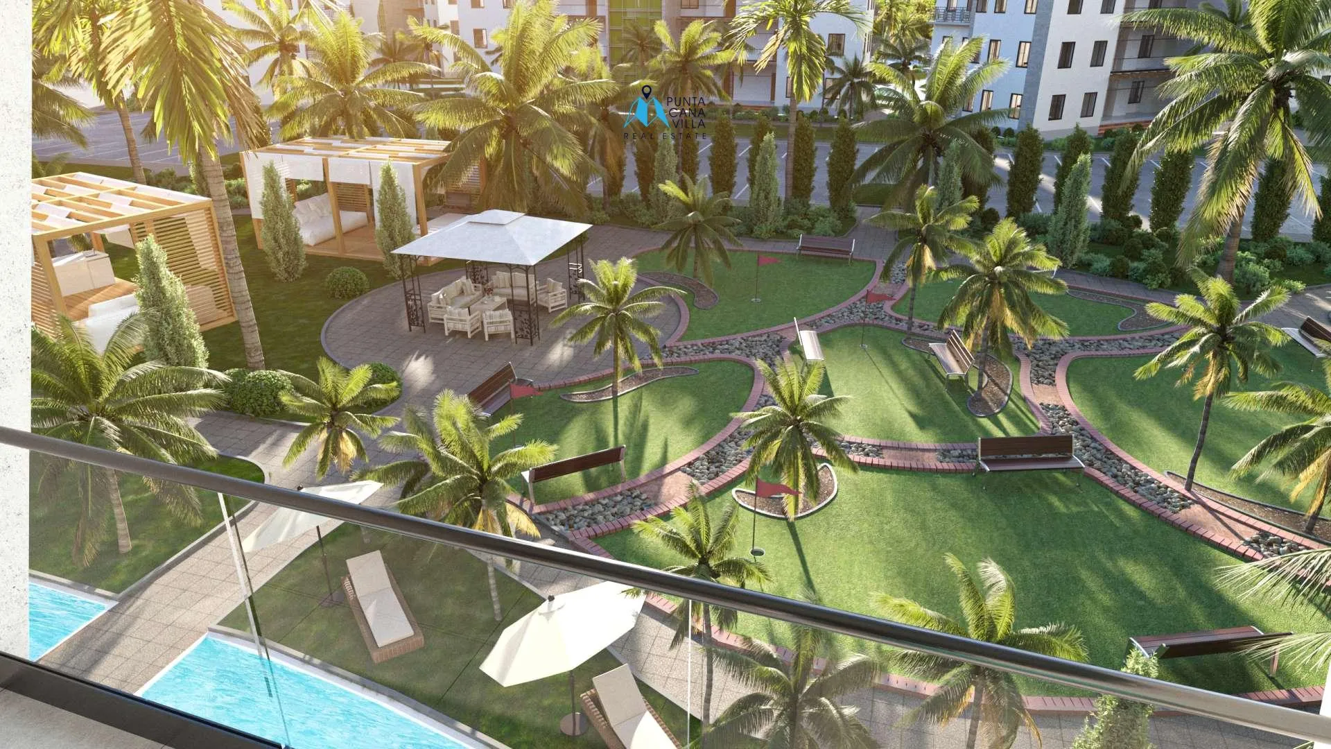 Palm Oasis: Apartamento de 2 habitaciones en venta en Punta Cana, jacuzzi, golf, playa privada