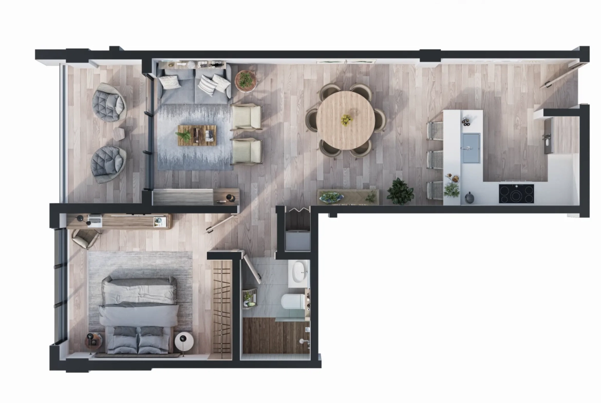 Place de la ville, Condo d’une chambre à vendre à Punta Cana avec hall d’entrée