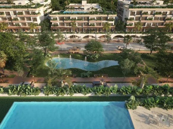 Place de la ville, Condo d’une chambre à vendre à Punta Cana avec hall d’entrée